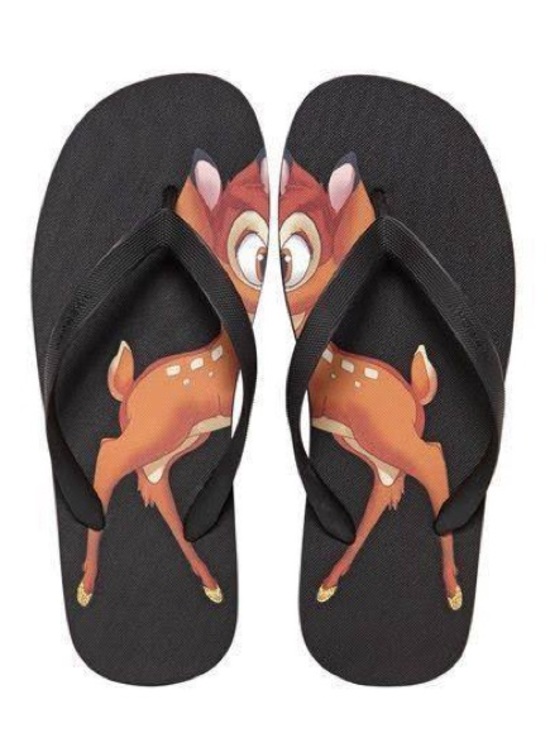 Givenchy Shoes - GIVENCHY x DISNEY Bambi Black Rubber Flip Flop Sandals Slides Riccardo Tisci